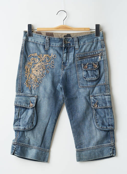 Pantacourt bleu DENIM STUDIO pour femme