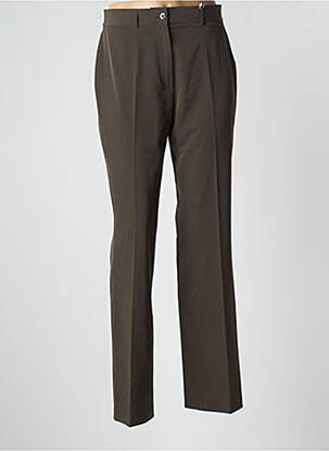 Pantalon droit taille à pinces taille haute vert LOLA femme