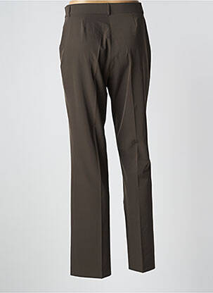 Pantalon droit tissage crêpe taille haute vert LOLA femme