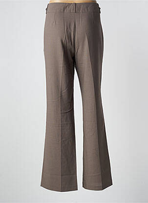 Pantalon flare fermeture zippée sous rabat avec crochet taille basse marron LOLA femme