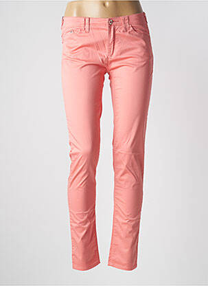 Pantalon slim tissage popeline taille normale rose ARMANI femme