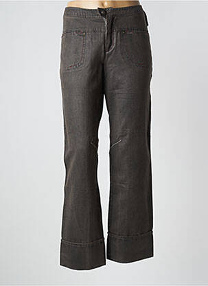 Pantalon droit fermeture zippée sous rabat boutonné taille normale gris ICONOCLAST femme