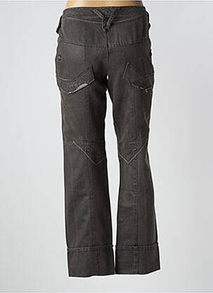 Pantalon droit fermeture zippée sous rabat boutonné taille normale gris ICONOCLAST femme