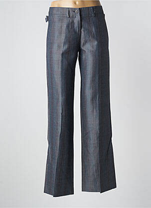Pantalon droit fermeture zippée sous rabat boutonné taille basse gris LOLA femme