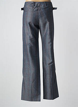 Pantalon droit fermeture zippée sous rabat boutonné taille basse gris LOLA femme