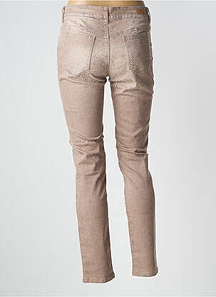 Pantalon slim tissage popeline taille normale beige MAYJUNE femme