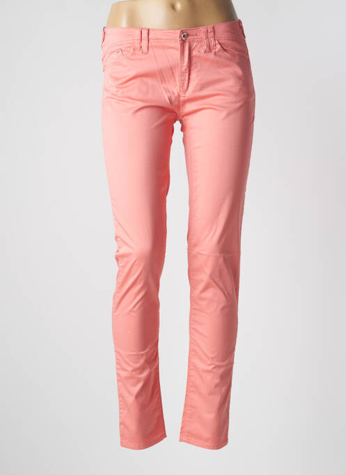 Pantalon slim tissage popeline taille normale rose ARMANI femme