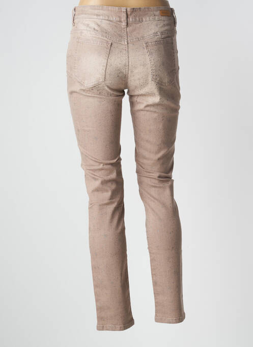 Pantalon slim tissage popeline taille normale beige MAYJUNE femme