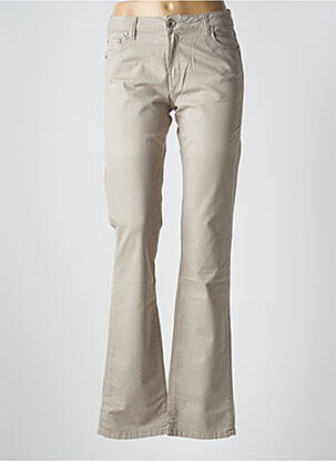 Pantalon slim tissage popeline taille normale gris DENIM STUDIO femme
