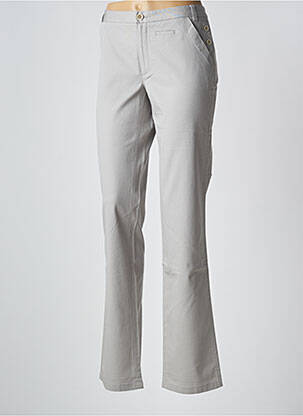 Pantalon droit tissage popeline taille normale gris ONE STEP femme