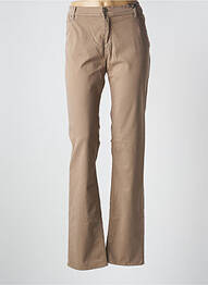 Pantalon slim tissage popeline taille normale marron IMPAQ1 femme
