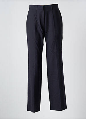 Pantalon droit tissage crêpe taille haute bleu LOLA femme