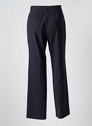 Pantalon droit tissage crêpe taille haute bleu LOLA femme