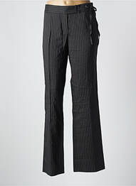 Pantalon droit tissage crêpe taille basse noir LOLA femme