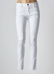 Pantalon slim tissage popeline taille normale blanc MAYJUNE femme