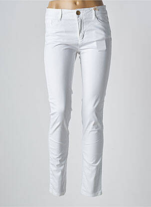 Pantalon slim tissage popeline taille normale blanc MAY&JUNE femme
