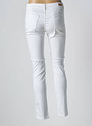Pantalon slim tissage popeline taille normale blanc MAYJUNE femme