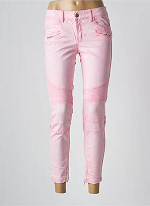 Pantalon 7/8 stretch taille basse rose CORLEONE femme