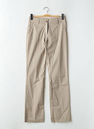 Pantalon droit tissage popeline taille normale beige LOLA femme