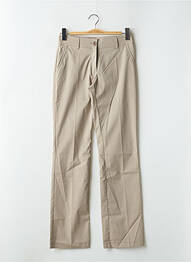 Pantalon droit tissage popeline taille normale beige LOLA femme