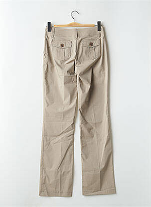 Pantalon droit tissage popeline taille normale beige LOLA femme