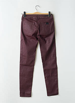 Pantalon slim taille basse taille basse rouge CORLEONE femme