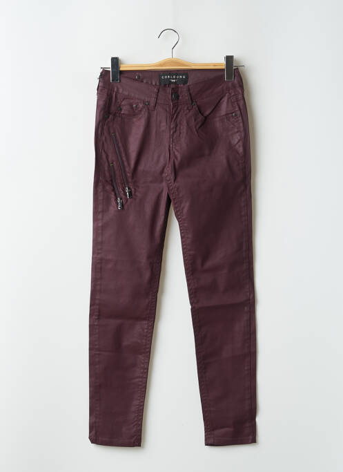 Pantalon slim taille basse taille basse rouge CORLEONE femme