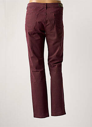 Pantalon droit fermeture zippée sous rabat boutonné rouge MAYJUNE femme