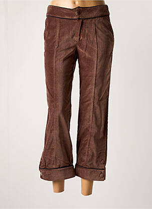 Pantalon 7/8 fermeture zippée sous rabat boutonné marron DIPLODOCUS femme