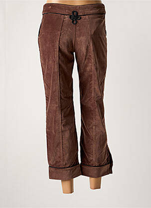 Pantalon 7/8 fermeture zippée sous rabat boutonné marron DIPLODOCUS femme