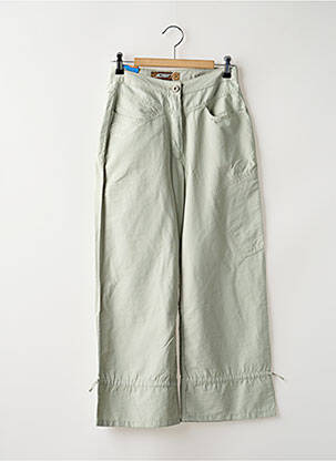Pantalon droit fermeture zippée sous rabat boutonné vert JOST femme