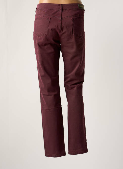 Pantalon droit fermeture zippée sous rabat boutonné rouge MAYJUNE femme