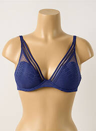 Soutien-gorge effet matière satinée haut soutien-gorge moulé bleu PASSIONATA femme