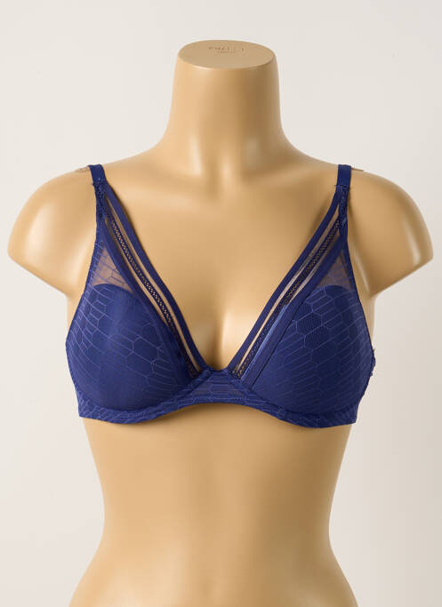 Soutien-gorge effet matière satinée haut soutien-gorge moulé bleu PASSIONATA femme