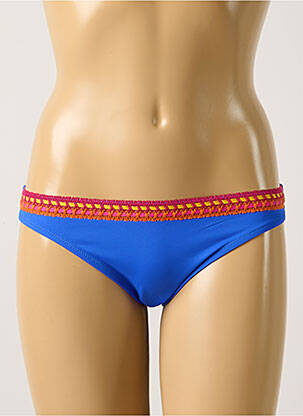 Bas de maillot de bain effet matière satinée culotte bleu ANTIGEL femme