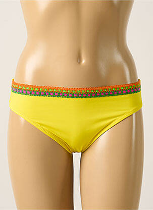 Bas de maillot de bain effet matière satinée culotte jaune ANTIGEL femme