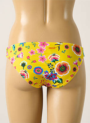 Bas de maillot de bain imprimé fleurs culotte jaune ANTIGEL femme