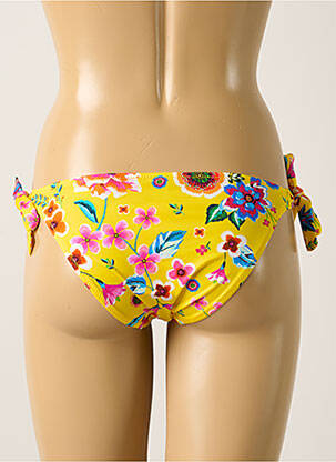 Bas de maillot de bain imprimé fleurs bikini jaune ANTIGEL femme
