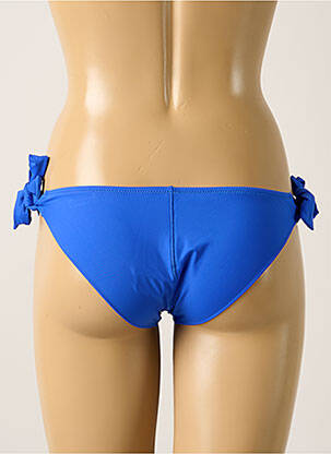 Bas de maillot de bain effet matière satinée bikini bleu ANTIGEL femme