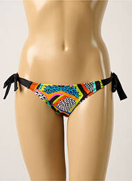 Bas de maillot de bain effet matière satinée bikini noir ANTIGEL femme