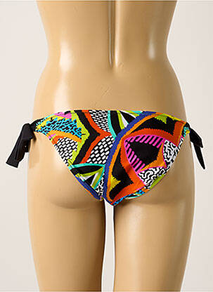 Bas de maillot de bain effet matière satinée bikini noir ANTIGEL femme