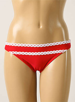Bas de maillot de bain effet matière satinée culotte rouge ANTIGEL femme