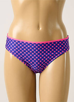 Bas de maillot de bain effet matière satinée culotte bleu ANTIGEL femme