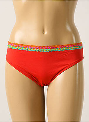 Bas de maillot de bain effet matière satinée culotte rouge ANTIGEL femme