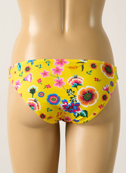Bas de maillot de bain imprimé fleurs culotte jaune ANTIGEL femme