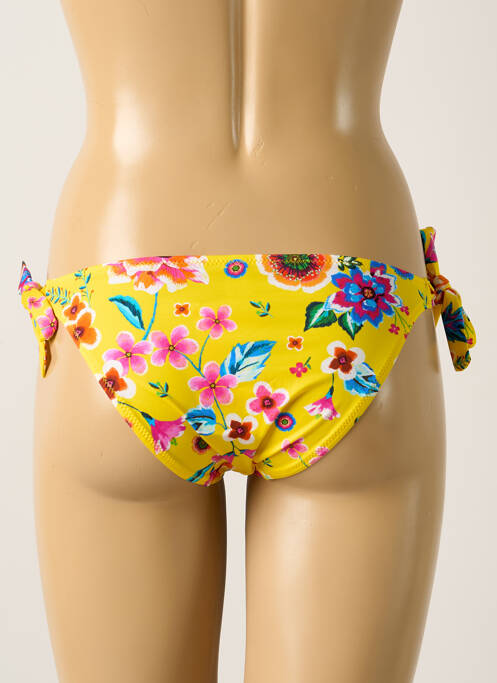 Bas de maillot de bain imprimé fleurs bikini jaune ANTIGEL femme