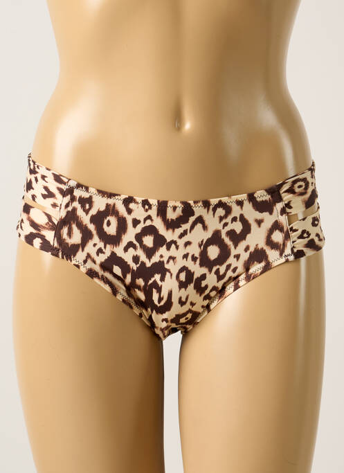 Bas de maillot de bain effet matière satinée culotte beige ANTIGEL femme