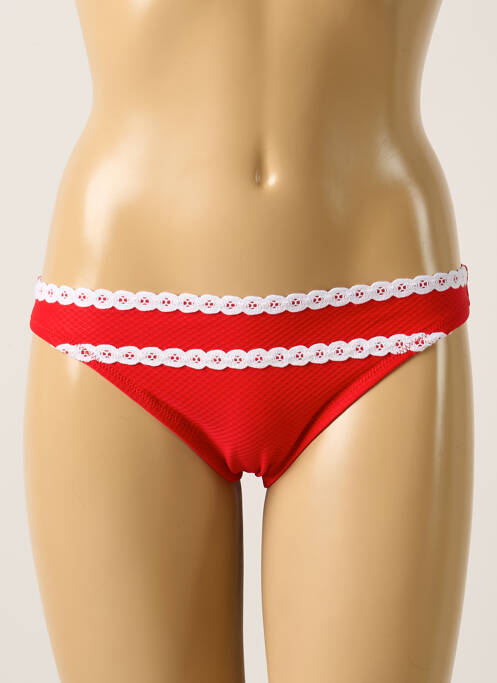 Bas de maillot de bain effet matière satinée culotte rouge ANTIGEL femme
