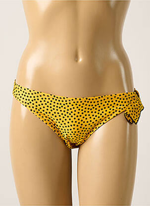 Bas de maillot de bain effet matière satinée culotte jaune ANTIGEL femme
