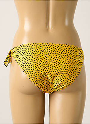 Bas de maillot de bain effet matière satinée culotte jaune ANTIGEL femme